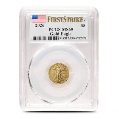 2026 1/10 oz American Gold Eagle Coin PCGS MS69 FS