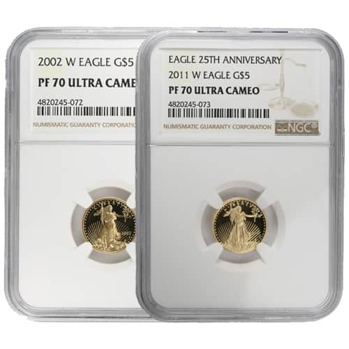 1/10 oz Proof American Gold Eagle Coin PR/PF70 (Random Year, PCGS or NGC)