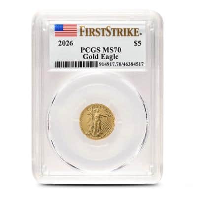2026 1/10 oz American Gold Eagle Coin PCGS MS70 FS