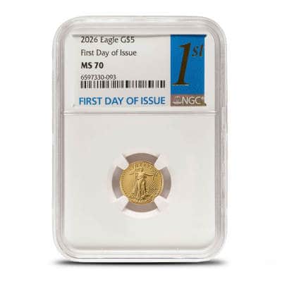 2026 1/10 oz American Gold Eagle Coin NGC MS70 FDOI
