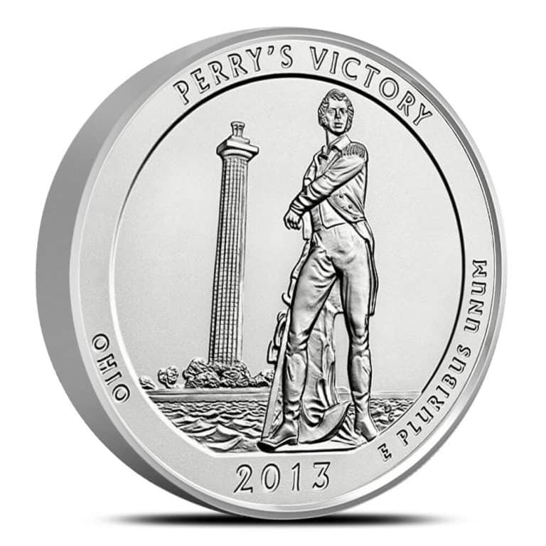 2013-P 5 oz Burnished ATB Perry's Victory Silver Coin (Box + CoA)