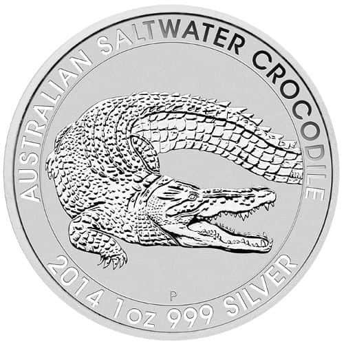 2014 1 oz Australian Silver Saltwater Crocodile Coin (BU)