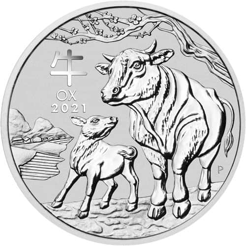2021 1 oz Australian Silver Lunar Ox Coin