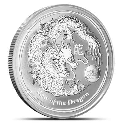 2012 1 oz Australian Silver Lunar Dragon Lion Privy Coin