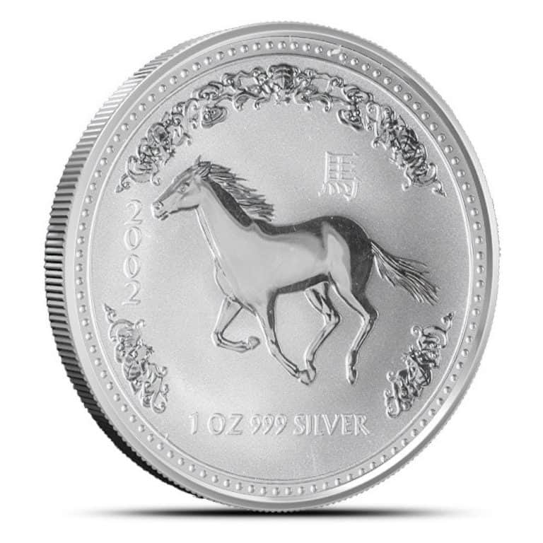 2002 1 oz Australian Silver Lunar Horse Coin