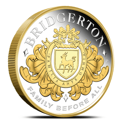 2026 2 oz Proof Tuvalu Silver House of Bridgerton Coin (Gilded, Box + CoA)