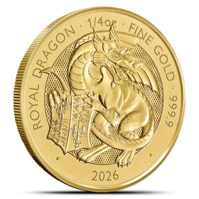 2026 1/4 oz British Gold Tudor Beasts Royal Dragon Coin (BU)