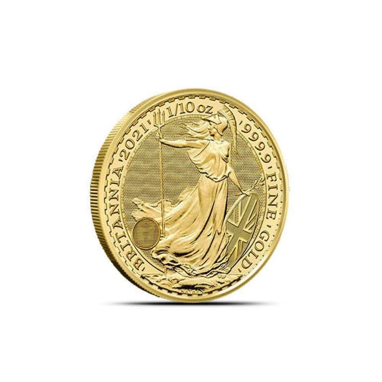 2021 1/10 oz British Gold Britannia Coin (BU)