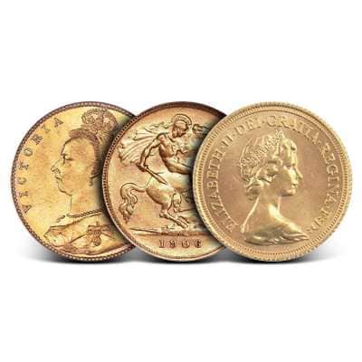 Great Britain 1/2 Gold Sovereign Coin (Mixed Types, Random Year, Varied Condition)