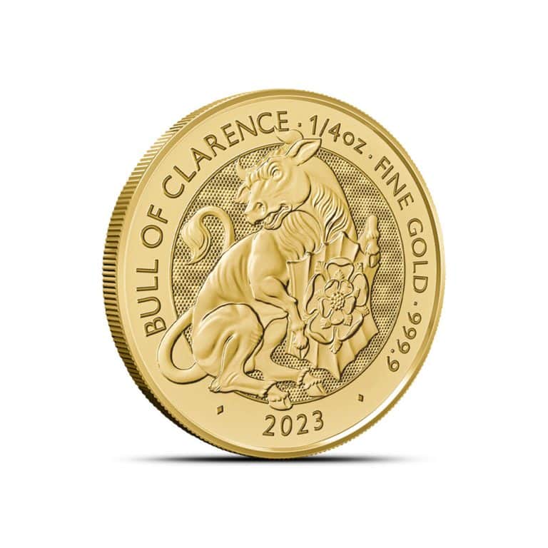 2023 1/4 oz British Gold Tudor Beasts Bull of Clarence Coin (BU)