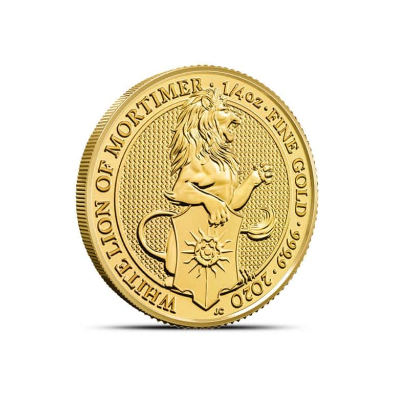 2020 1/4 oz British Gold Queen's Beast White Lion Coin