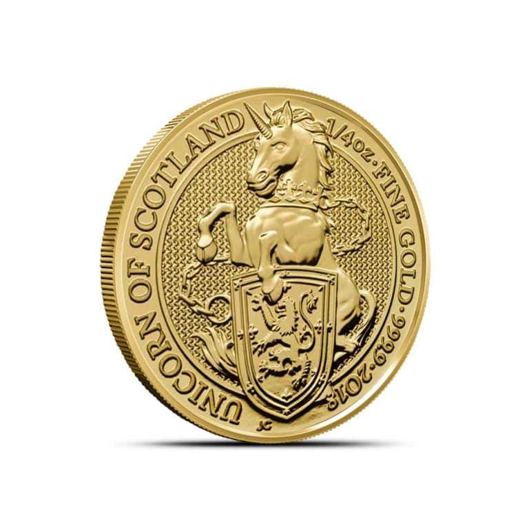 2018 1/4 oz British Gold Queen’s Beast Unicorn Coin (BU)