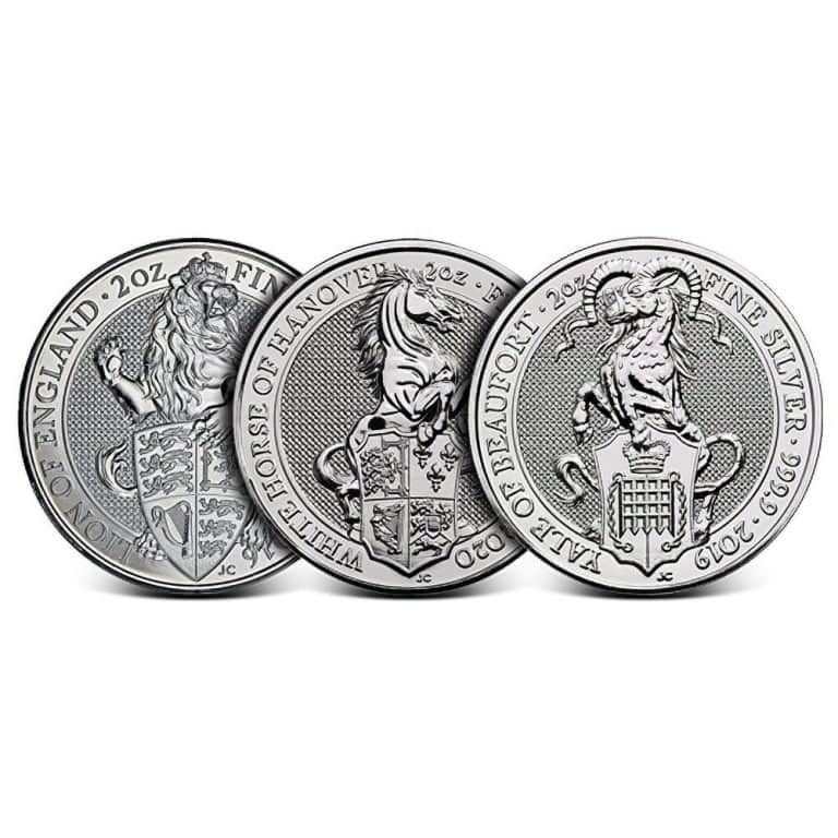 2 oz British Silver Queen's Beast Coin (Random Year, Varied Condition)