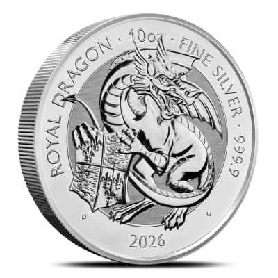 2026 10 oz British Silver Tudor Beasts Royal Dragon Coin (BU)