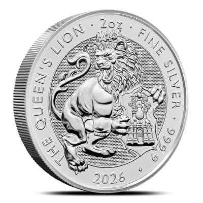 2026 2 oz British Silver Tudor Beasts Queen's Lion Tube (10 Coins, BU)