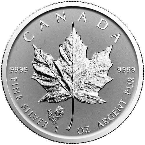 2017 1 oz Lunar Rooster Privy Canadian Silver Maple Leaf Reverse Proof Coin