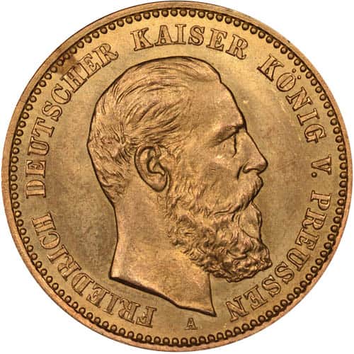 10 Mark German Gold Coin (Random Year, Circulated)