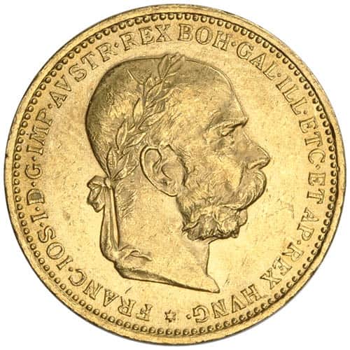 20 Corona Austrian Gold Coin (AU+, Random Year)