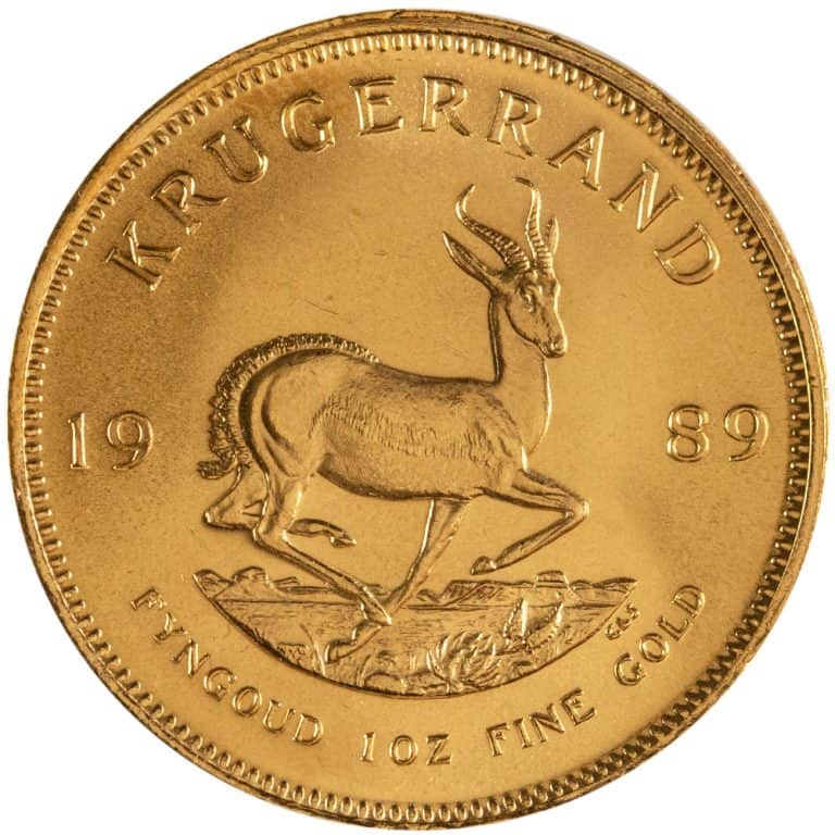 1989 1 oz South African Gold Krugerrand Coin