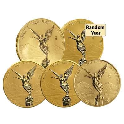 1 oz Reverse Proof Mexican Gold Libertad Coin (Random Year, In Capsule)