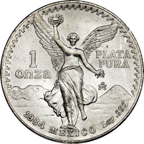1984 1 oz Mexican Silver Libertad Coin