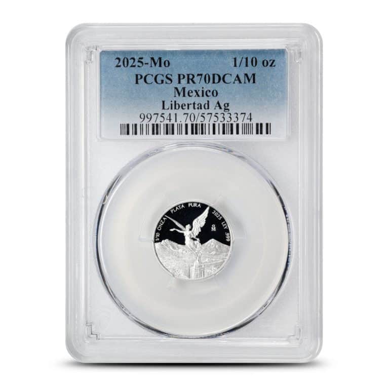 2025 1/10 oz Proof Mexican Silver Libertad Coin PCGS PR70