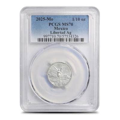2025 1/10 oz Mexican Silver Libertad Coin PCGS MS70