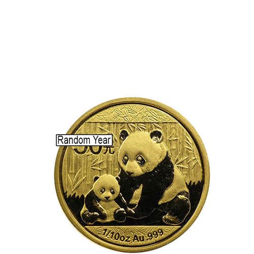 1/10 oz Chinese Gold Panda Coin (Random Year, Unsealed)