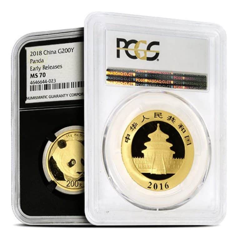 15 Gram Chinese Gold Panda Coin MS70 (Random Year, Varied Label, PCGS or NGC)