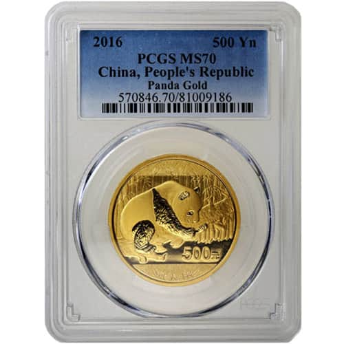 30 Gram Chinese Gold Panda Coin MS70 (Random Year, Varied Label, PCGS or NGC)