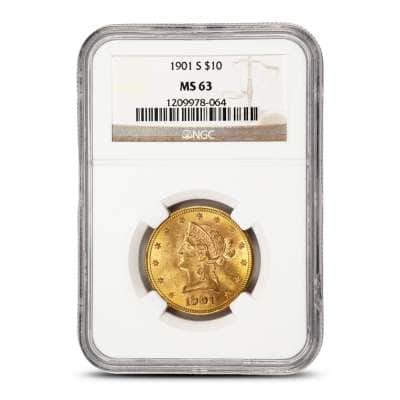 1901-S Pre-33 $10 Liberty Gold Eagle Coin NGC MS63