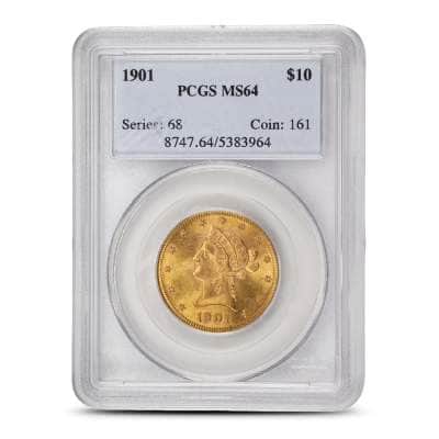 1901 Pre-33 $10 Liberty Gold Eagle Coin PCGS MS64