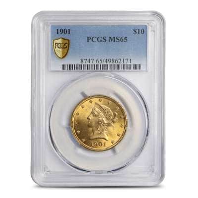 1901 Pre-33 $10 Liberty Gold Eagle Coin MS65 (PCGS or NGC)