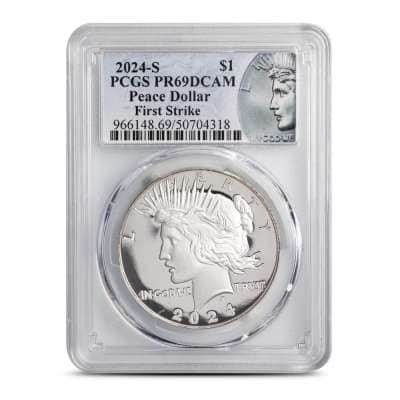 2024 Proof Peace Silver Dollar Coin PF/PR69 (Varied Label, PCGS or NGC)