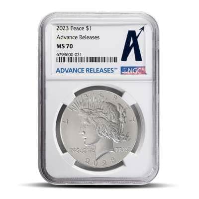 2023 Peace Silver Dollar Coin MS70 Advanced Release (PCGS or NGC)