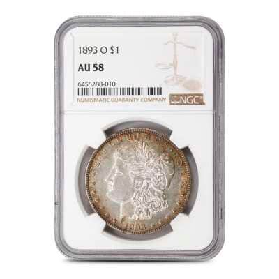 1893-O Morgan Silver Dollar NGC AU58