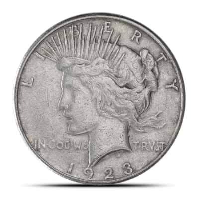 Peace Silver Dollar Coin (1922-26, 1934-35, VG-XF)