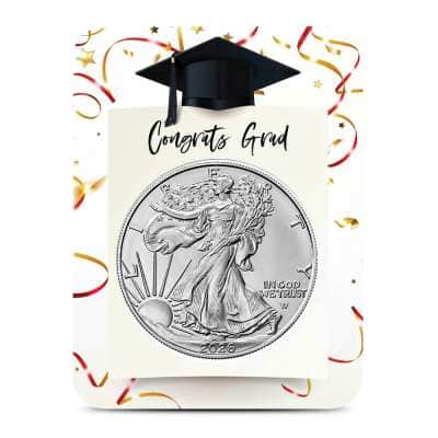 2026 1 oz American Silver Eagle Coin (BU, Happy Graduation Card)
