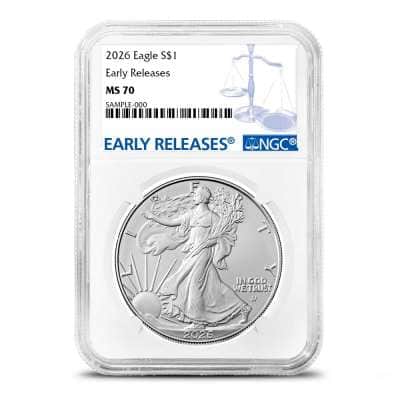 2026 1 oz American Silver Eagle Coin NGC MS70 ER