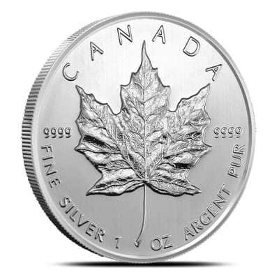1 oz Canadian Silver Maple Leaf Coin (Random Year)