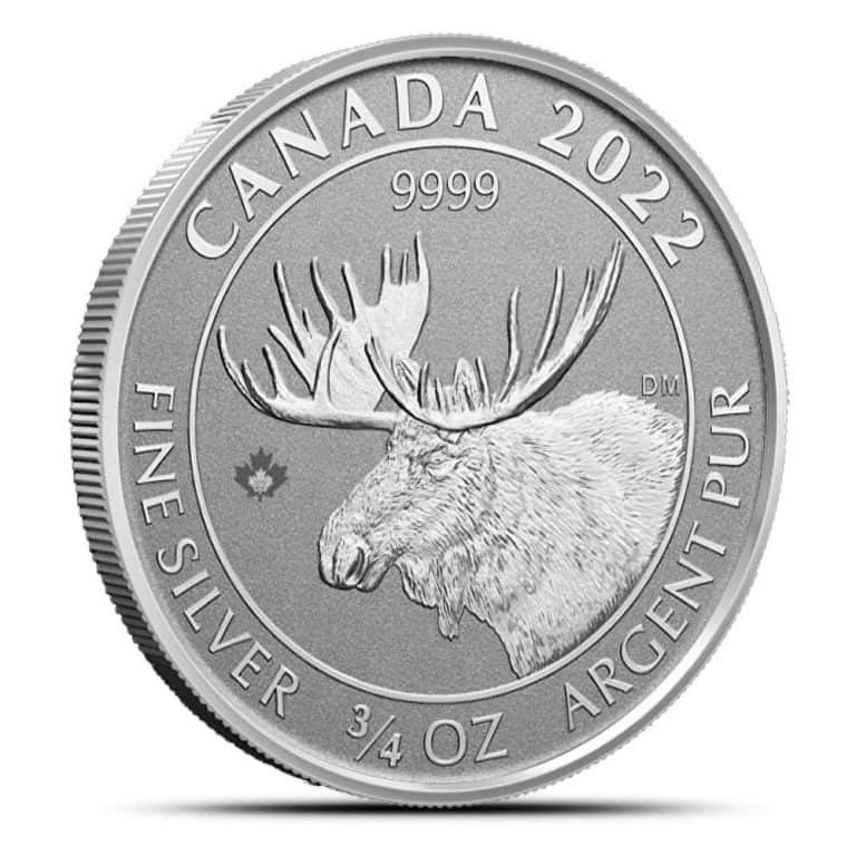 2022 3/4 oz Canadian Silver Moose Reverse Proof Coin
