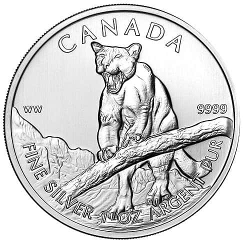 2012 1 oz Canadian Silver Cougar Coin